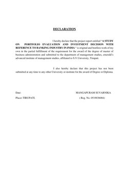 DECLARATION 
 
                                                         I hereby declare that the project report entitled