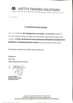 AS ADITYA TRADING SOLUTIONS 
Member of NSE, BSE, MCX, MSET and NCDEX SEBI- Registration Number-IN-DP-CDSL-656-2012 
Date: 09.