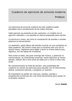 Cuaderno de ejercicios de armonía moderna  
 
                                                    Prefacio 
 
 
 
 
Los e
