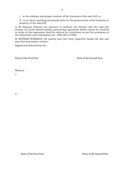 LLP Agreement Draft Template | PDF | Law | Limited Liability Partnership