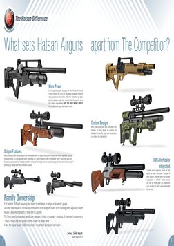 2
3
S
E
R
I
O
U
S
.
 
S
O
L
I
D
.
 
I
M
P
A
C
T
.
The Hatsan Difference
More Power
Even though velocity rates may appear the