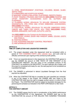 C)  STEEL  REINFORCEMENT  (FOOTINGS,  COLUMNS,  BEAMS,  SLABS,
SEPTIC TANK)
D) FORMWORKS AND SCAFFOLDS WORKS
E) MASONRY WORKS