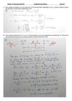 FÍSICA 2º BACHILLERATO.
 
            
 
            
 
  CAMPO ELECTRICO. 
 
         
 
            
 
            
 
 2019