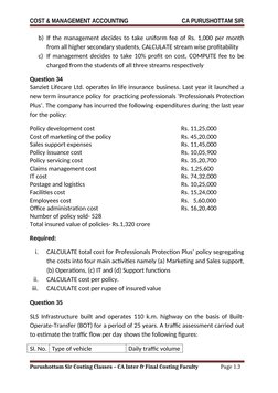 COST & MANAGEMENT ACCOUNTING                                    CA PURUSHOTTAM SIR
b) If the management decides to take unifo
