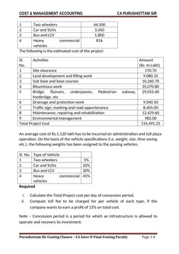 COST & MANAGEMENT ACCOUNTING                                    CA PURUSHOTTAM SIR
1
Two wheelers
44,500
2
Car and SUVs
3,450
