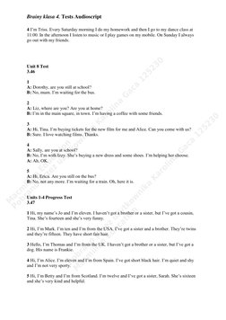 Brainy Klasa 4 Test Audioscripts | PDF