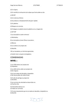 Test de Atletismo | PDF | Deporte del atletismo | Deportes individuales