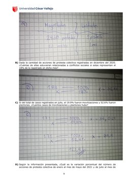 B) Dada la cantidad de acciones de protesta colectiva registradas en diciembre del 2020.
¿Cuántas de ellas estuvieran relacio