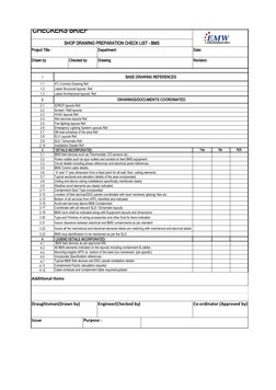 BMS Shop Drawing Preparation Checklist | PDF | Ac Power Plugs And ...