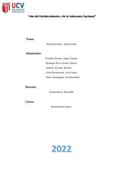 “Año del Fortalecimiento y de la Soberanía Nacional” 
 
 
 
 
               Tema:                              
Función L