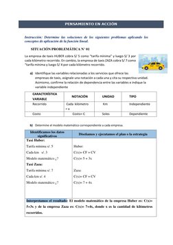 Instrucción: Determine las soluciones de los siguientes problemas aplicando los 
conceptos de aplicación de la función line
