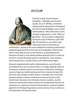 Optics Euclid Math Biography of Euclid the Mathematician | PDF | Euclid | Mathematics