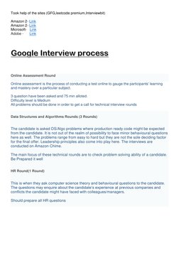 Took help of the sites (GFG,leetcode premium,Interviewbit) 
 
Amazon 2- Link  
Amazon 2- Link 
Microsoft-   Link 
Adobe -