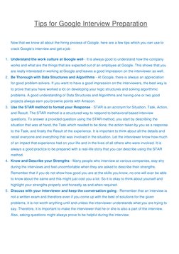 Tips for Google Interview Preparation 
 
Now that we know all about the hiring process of Google, here