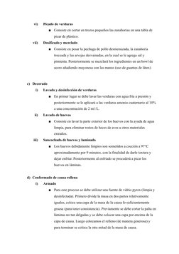 vi)
Picado de verduras
■
Consiste en cortar en trozos pequeños las zanahorias en una tabla de
picar de plástico.
vii)
Dosific
