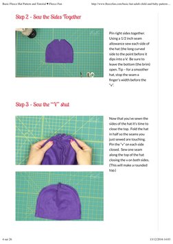 Step 2 – Sew the Sides Together
Pin right sides together. 
Using a 1/2 inch seam
allowance sew each side of
the hat (the long