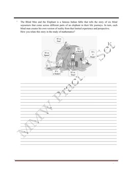 Practice Set 1 – Mathematics in Our 
The Nature of 
Page
Mathematics in the Modern 
3.
The Blind Men and the Elephant is a fa