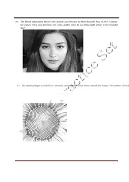 11. The spiraling shapes in cauliflower, artichoke, and sunflower florets share a remarkable feature: The numbers of clock
Pr