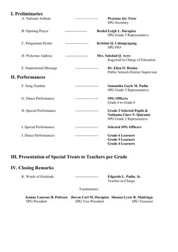 I. Preliminaries
           A. National Anthem
  
-------------------
Precious Joy Terte