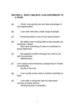 Belbin Self Perception Inventory.pdf Belbin Self-Perception Inventory Guide | PDF | Thought | Cognition
