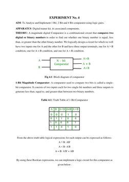 1, 2, and 4 Bit Comparator Analysis | PDF | Logic Gate | Bit