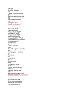 Sabre Command Symbol Sabre Commands Reference Guide | PDF | Airport | Airlines
