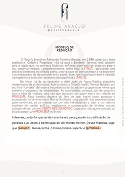 @ F 3 L I P E A R A U J O
M O D E L O  C R I A D O  P O R  @ F E L I P E  A R A U J O
MODELO DE
REDAÇÃO
          O filósofo