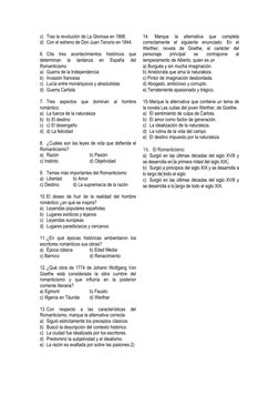 c) Tras la revolución de La Gloriosa en 1868.
d) Con el estreno de Don Juan Tenorio en 1844.
6. Cita  tres  acontecimientos