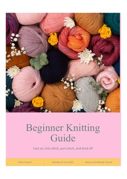 Beginner Knitting
Guide
Cast on, knit stitch, purl stitch, and bind off
Sacha Teacher
Monday, 07 June 2021
History of Knittin
