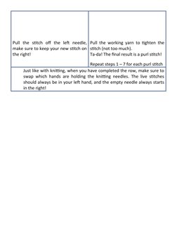 Pull  the  stitch  off  the  left  needle,
make sure to keep your new stitch on
the right!
Pull the working yarn to tighten t