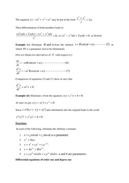 The equation 
2
2
2
(
)
x
a
y
a
−
+
=
 may be put in the form 
2
2
2 .
x
y
a
x
+
=
 
Then differentiation of both members lea