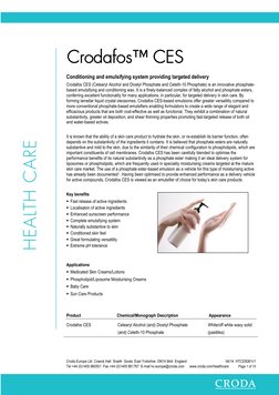 CRODA's PDS Crodafos CES | PDF | Emulsion | Sunscreen