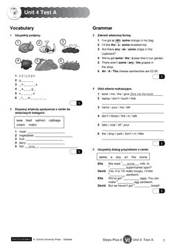 Steps Plus VI Test U4 A | PDF | Cuisine | Food And Drink
