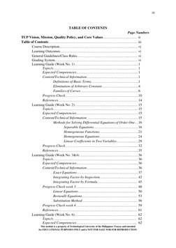 iii 
 
 
This module is a property of Technological University of the Philippines Visayas and intended 
for EDUCATIONAL PURPO