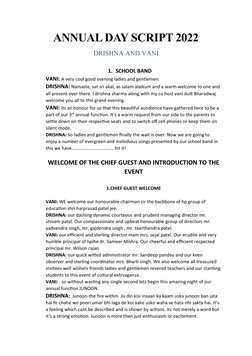 Annual Day Anchoring Script 2022 | PDF