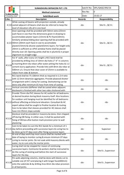 Solid Block Work Method Statement | PDF | Masonry | Mortar (Masonry)