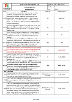 Solid Block Work Method Statement | PDF | Masonry | Mortar (Masonry)
