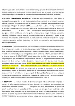 adquiere y por todos los materiales, costos de dirección y ejecución de obra hasta la terminación
total del departamento, dec