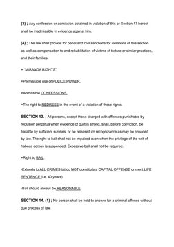 Summary of Philippine Bill of Rights | PDF | Search And Seizure ...