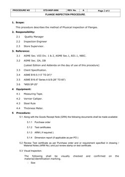 Flange Inspection Procedure STD-INSP-0006 | PDF | Mechanical Engineering