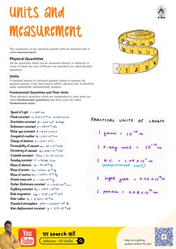 Units and 
measurement
PRACTICAL
UNITS
OF
LENGTH
1 fermi
=
go-15m
I
✗
- ray
unit
=
to-13m
I
A. U .
=
I. 49 ✗10
"
m
(astronomi