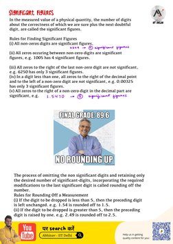 —
In the measured value of a physical quantity, the number of digits
about the correctness of which we are sure plus the next