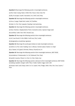 Jumbled Words Sentence Rearrangement | PDF | Foods