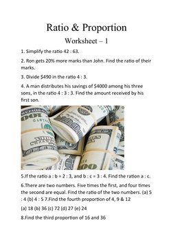 Grade 8 Ratio & Proportion Worksheets | PDF | Ratio | Area