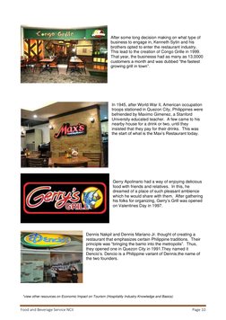 Food and Beverage Service NCII 
Page 10 
 
 
 
 
After some long decision making on what type of 
business to engage in, Kenn
