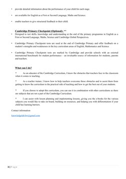 •
provide detailed information about the performance of your child for each stage. 
 
•
are available for English as a First