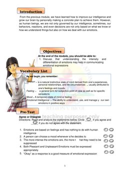 1  
  
  
 
Introduction     
 From the previous module, we have learned how to improve our intelligence and 
grow our brain
