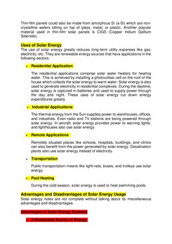 Thin-film panels could also be made from amorphous Si (a-Si) which are non-
crystalline wafers sitting on top of glass, metal