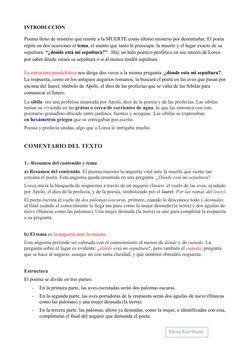 INTRODUCCIÓN 
 
Poema lleno de misterio que remite a la MUERTE como último misterio por desentrañar. El poeta 
repite en dos