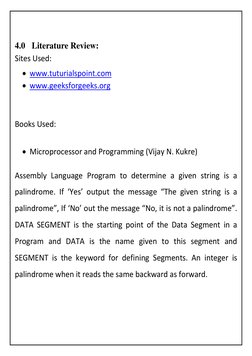 4.0  Literature Review: 
Sites Used: 
• www.tuturialspoint.com  (http://www.tuturialspoint.com/)
• www.geeksforgeeks.